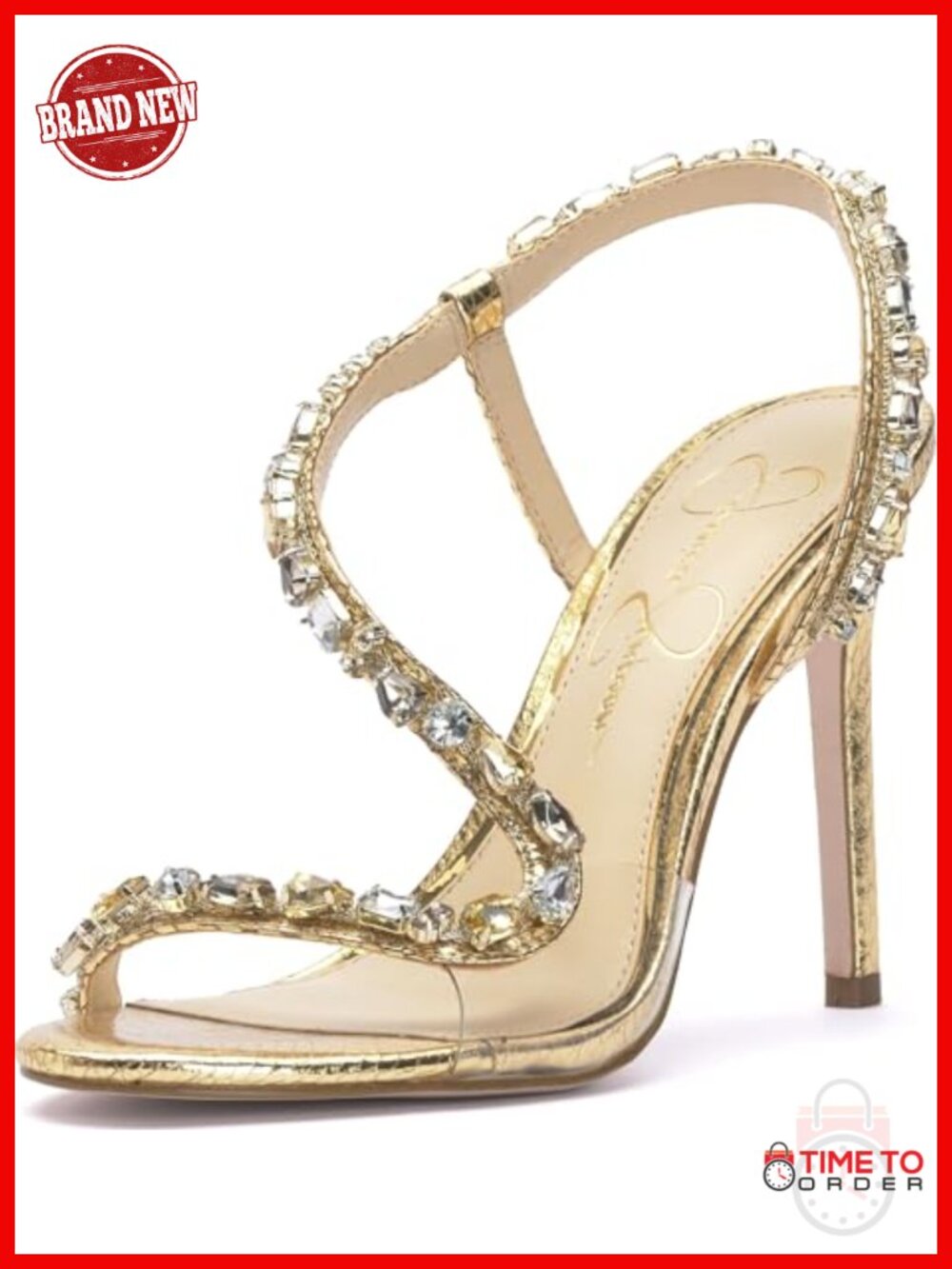 Embellished Heeled Sandal Crystal Slingback Stiletto Party Formal Shoe